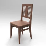 The chair-4617903_640_ features a slatted backrest, flat seat, and four straight legs against a light gray background. OEM and ODM customization available to meet your specific requirements.