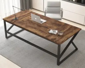 Long Computer Desk, White Oak_01