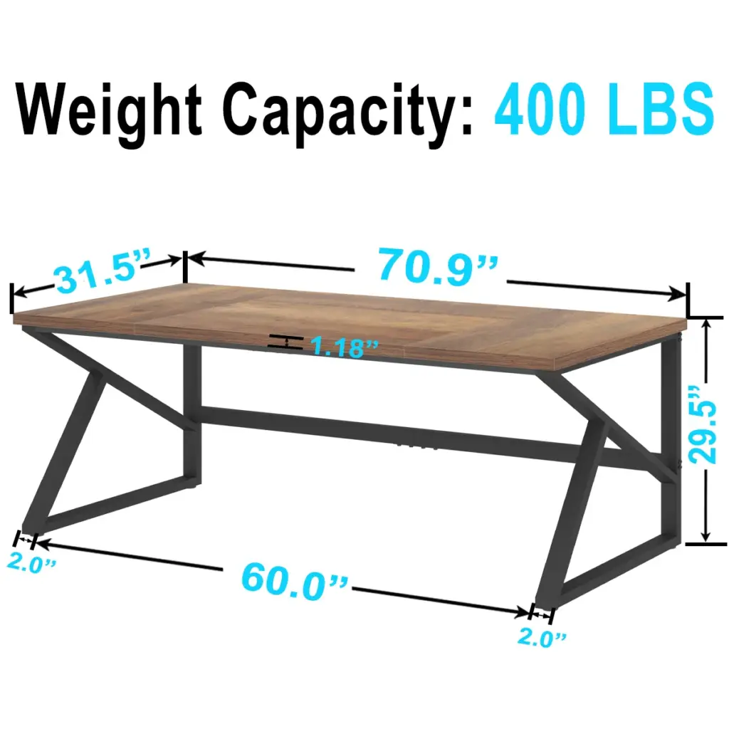 Long Computer Desk, Rustic Oak_02