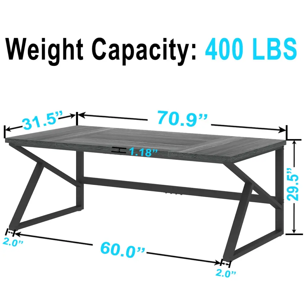 Long Computer Desk, Dark Gray Oak_03