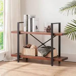 2 Tier Solid Wood Bookshelf