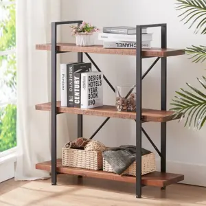 3 Tier Solid Wood Bookshelf