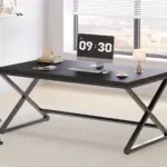 X Shaped Leg Computer Desk, Black Oak 60 Inch_01