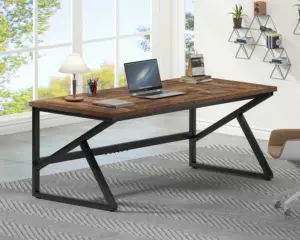 Long Computer Desk, White Oak_02