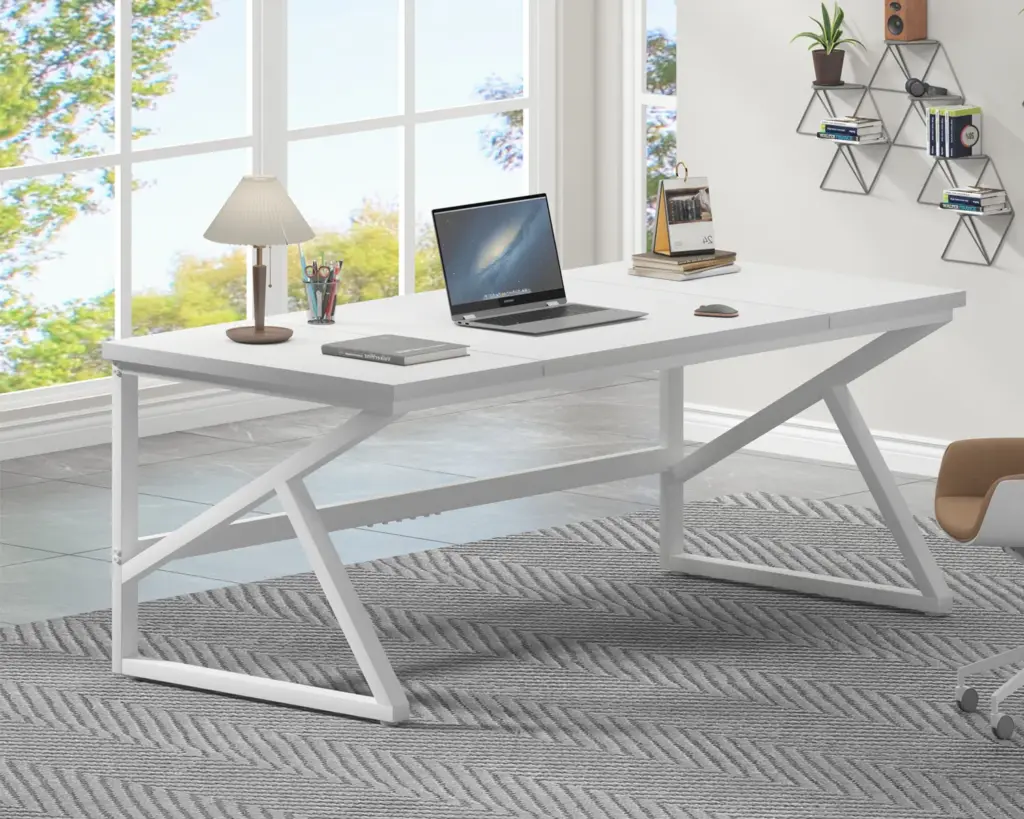 Long Computer Desk, Black Oak_02