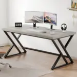 Y Shaped Leg Computer Desk, Light Grey Oak 55 Inch_01