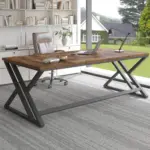 Long Y Shaped Leg Computer Desk, Light Grey Oak 78.74 Inch_02