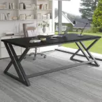 Long Y Shaped Leg Computer Desk, Black Oak 78.74 Inch_02