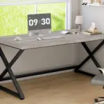 X Shaped Leg Computer Desk, Light Grey Oak 60 Inch_02