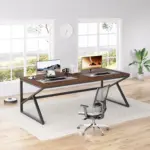 Long Computer Desk, Walnut_03