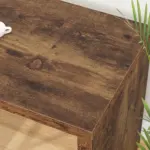 L Shaped Computer Desk with 3 Drawers, Rustic Brown _03