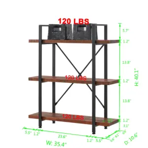 3 Tier Solid Wood Bookshelf_03
