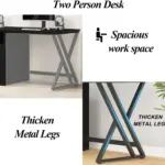 2 Person Desk with Storage Cabinet, Black Oak_05