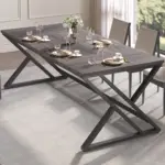 Long Y Shaped Leg Computer Desk, Dark Gray Oak 78.74 Inch_04