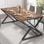 Long Y Shaped Leg Computer Desk, Rustic Brown 78.74 Inch_04
