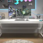 Long Computer Desk, Black Oak_05