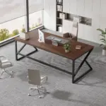 Long Computer Desk, Walnut_05