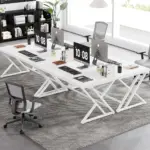 Y Shaped Leg Computer Desk, White Oak 55 Inch_05