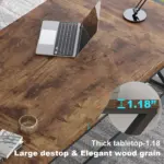 Long Y Shaped Leg Computer Desk, Rustic Brown 78.74 Inch_05