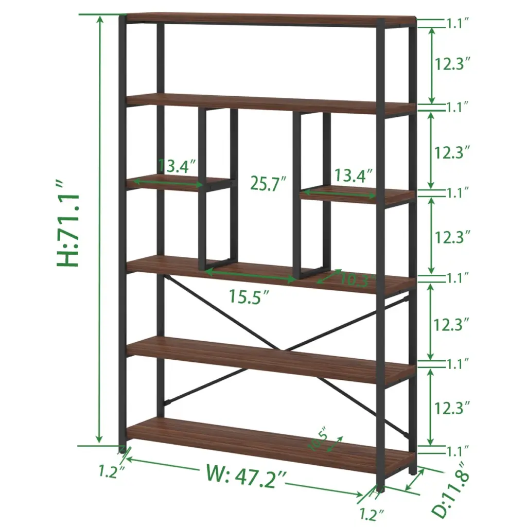 6 Tier Bookshelf, Walnut_04