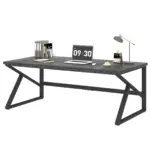 Long Computer Desk, Dark Gray Oak_07