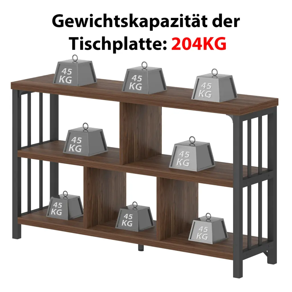 5 Cube Storage Organizer Shelf, Walnut 47 Inch_09