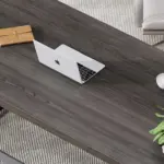 Y Shaped Leg Computer Desk, Dark Gray Oak 55 Inch_06