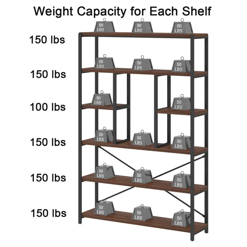 6 Tier Bookshelf, Walnut_05