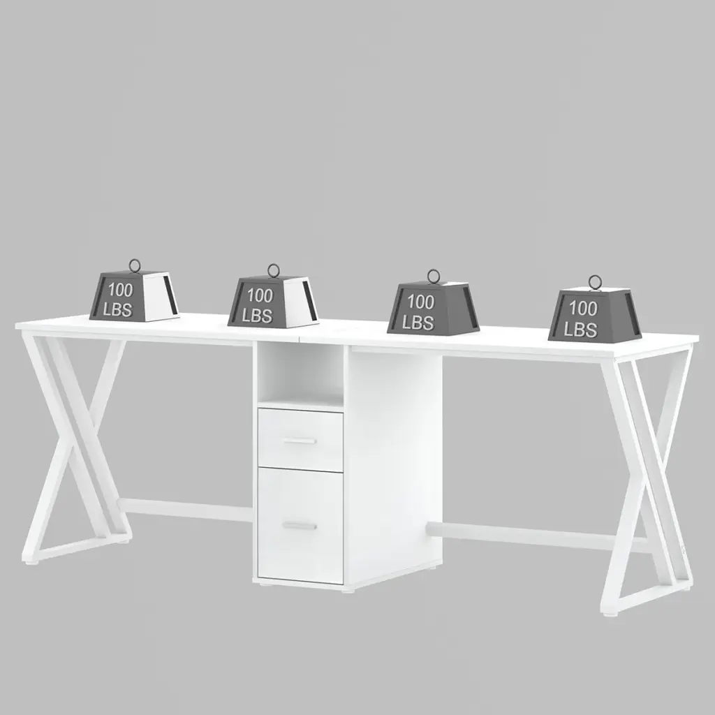 2 Person Desk with Storage Cabinet, White Oak_05