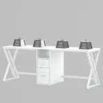 2 Person Desk with Storage Cabinet, White Oak_05