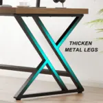 Y Shaped Leg Computer Desk, Rustic Oak 55 Inch_07