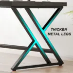 Y Shaped Leg Computer Desk, Dark Gray Oak 55 Inch_07