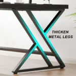 Y Shaped Leg Computer Desk, Black Oak 55 Inch_07