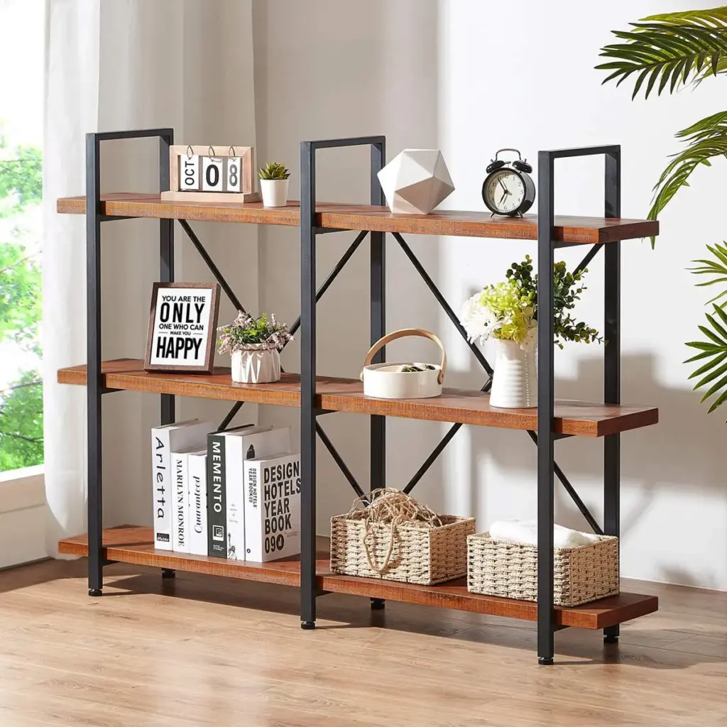 3-Tier Double Wide Solid Wood Bookshelf_07