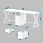 2 Person Desk with Storage Cabinet, White Oak_06