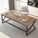 Long Computer Desk, Rustic Oak_09