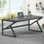 Long Computer Desk, Dark Gray Oak_12