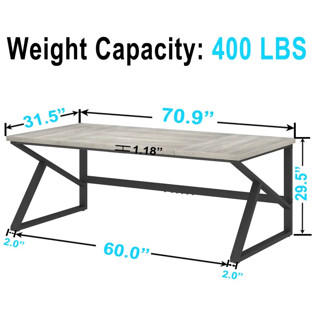 Long Computer Desk, Rustic Brown Oak_09