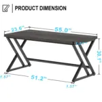 Y Shaped Leg Computer Desk, Dark Gray Oak 55 Inch_08