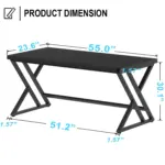 Y Shaped Leg Computer Desk, Black Oak 55 Inch_08