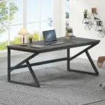 Long Computer Desk, Dark Gray Oak_13