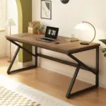 Long Computer Desk, Rustic Oak_10