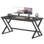 Y Shaped Leg Computer Desk, Dark Gray Oak 55 Inch_09