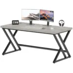 Y Shaped Leg Computer Desk, Light Grey Oak 55 Inch_05