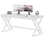 Y Shaped Leg Computer Desk, White Oak 55 Inch_09