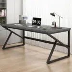 Long Computer Desk, Dark Gray Oak_14