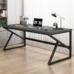 Long Computer Desk, Dark Gray Oak_15