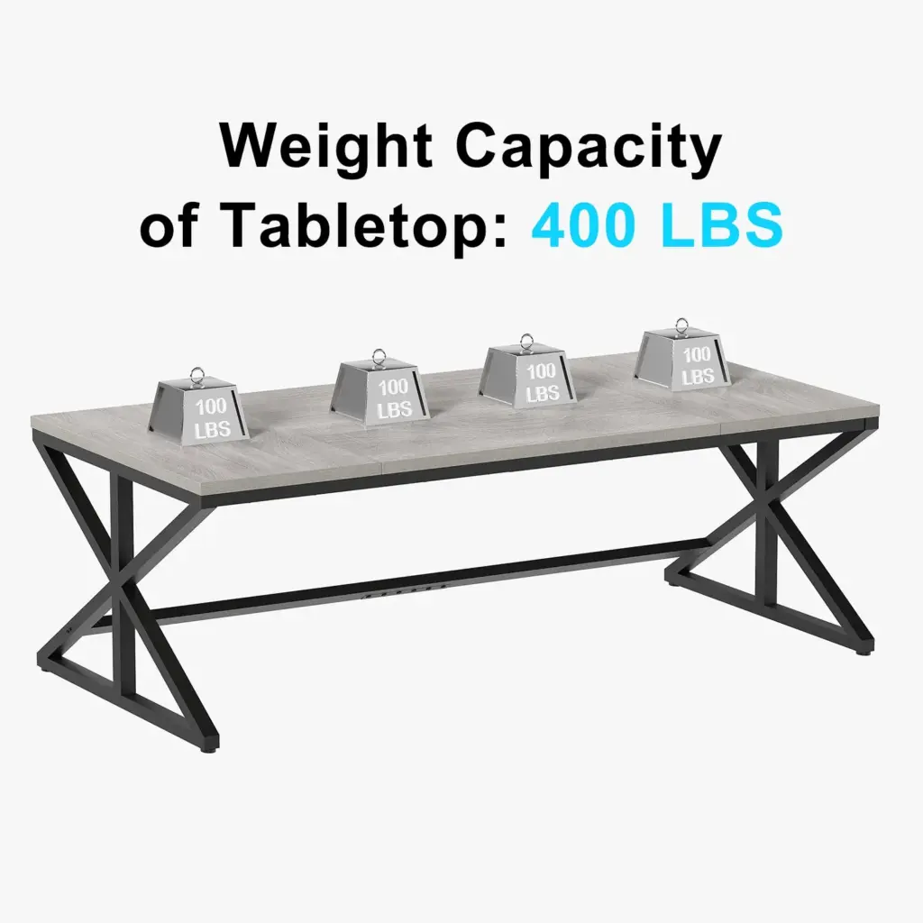 70.86 Inch Computer Desk, Light Grey Oak_10