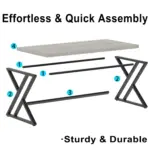 Y Shaped Leg Computer Desk, Light Grey Oak 55 Inch_05