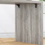 L Shaped Computer Desk with 3 Drawers, Light Grey Oak _11